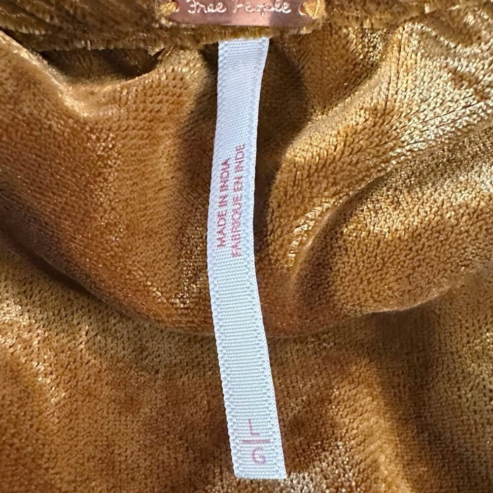 Free People Bohemian Embroidered Velvet Freya Tunic Dress Amber Brown Size Large - Picture 12 of 14